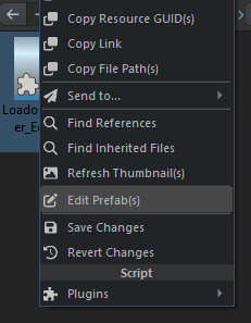 An image showing the location of the "Edit Prefab(s)" button.